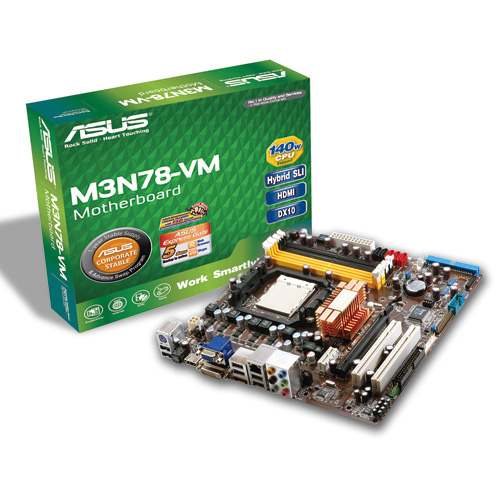 ASUS M3N78-VM AM2+/AM2 NVIDIA GeForce 8200 HDMI Micro ATX AMD Motherboard