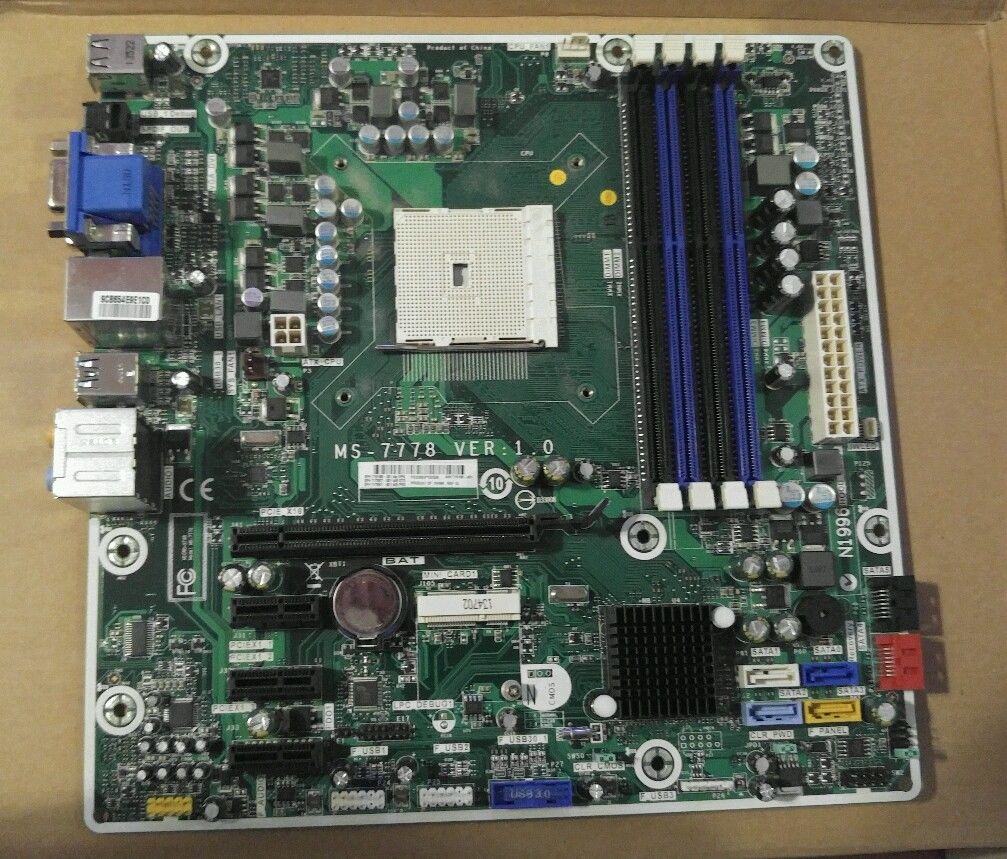 HP 675852-001 / MS-7778 AMD-A75 FCH Socket-FM2 DDR3-1866MHz uATX Motherboard only