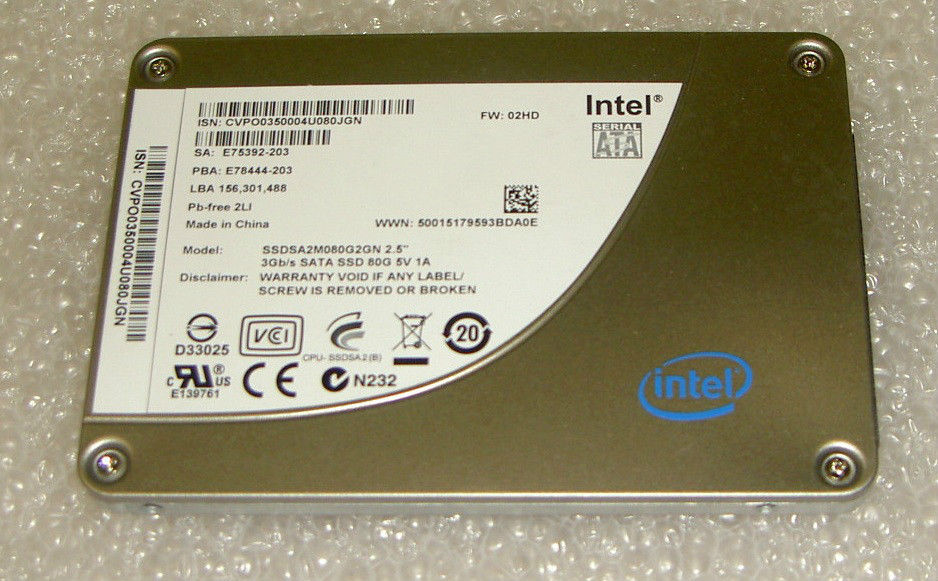 Intel X25-M 80GB Solid State Drive SSD SSDSA2M080G2GN 2.5" MLC 7.0MM 34NM