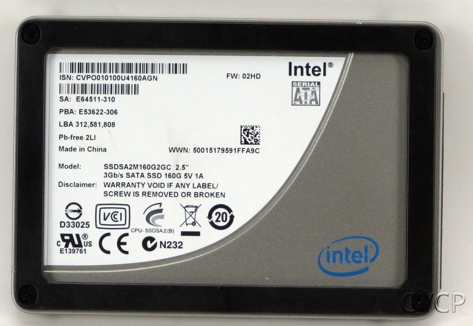Intel X25-M 160 GB,Internal,2.5" (SSDSA2M160G2GC) (SSD) Solid State Drive